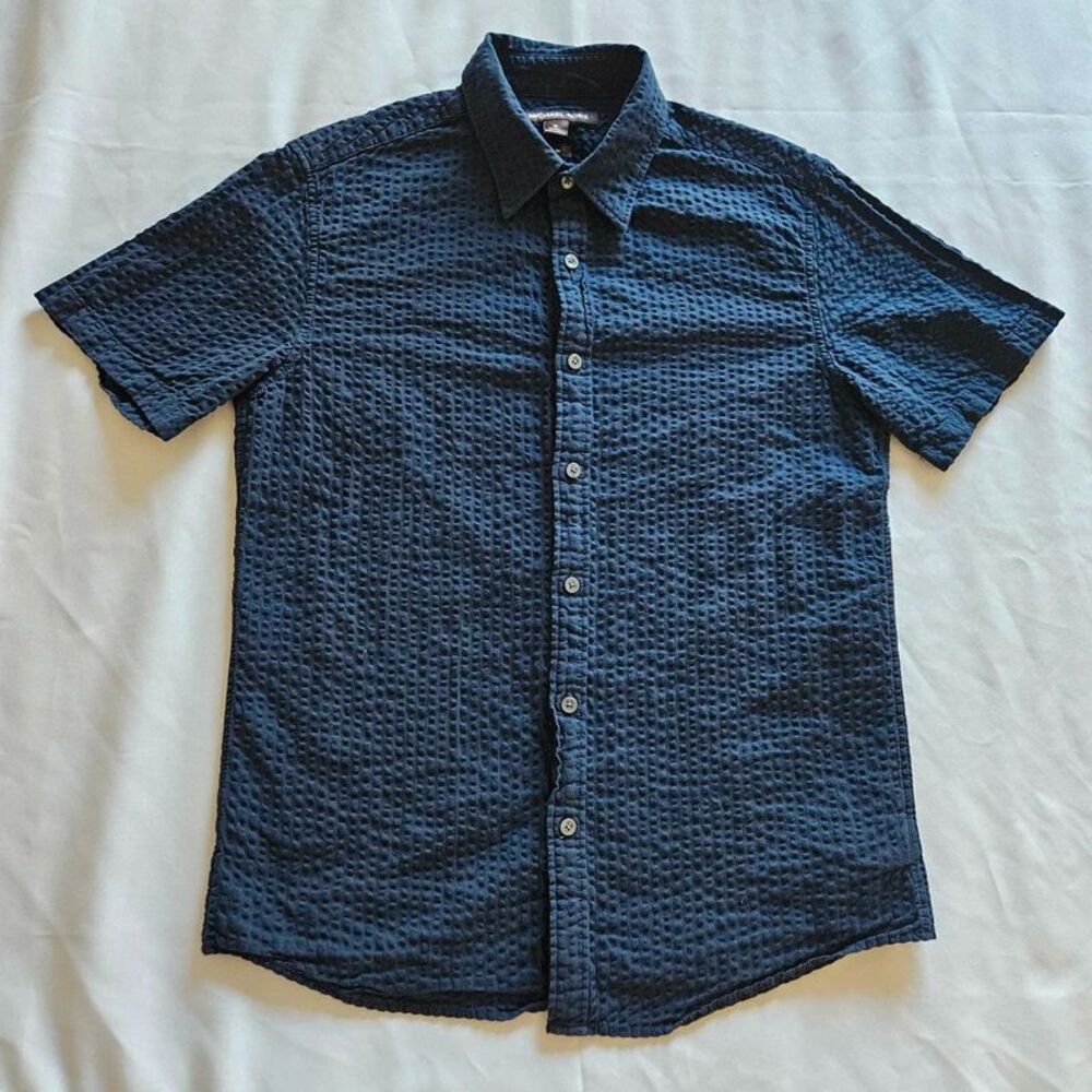 Michael Kors Seersucker Short-sleeve Shirt
